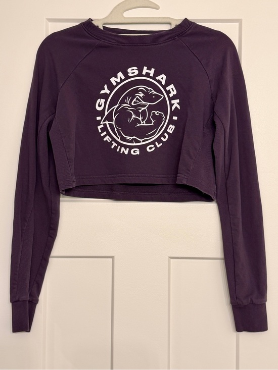 Gymshark Tops - Gymshark Purple Cropped Lifting Club Sweatshirt Small
